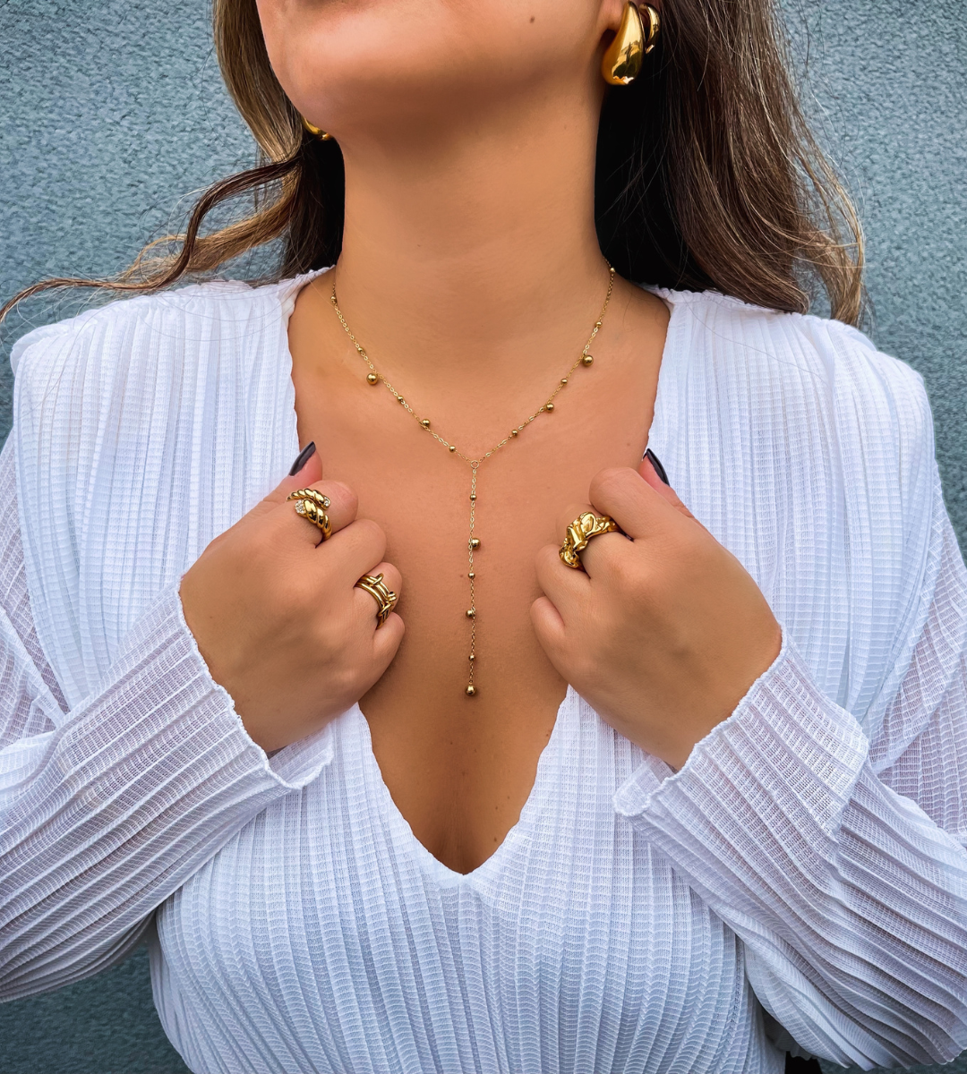 Buy the Designer Stella & Dot Gitane Gold-Tone Tassel Multi Beaded Lariat  Necklace | GoodwillFinds