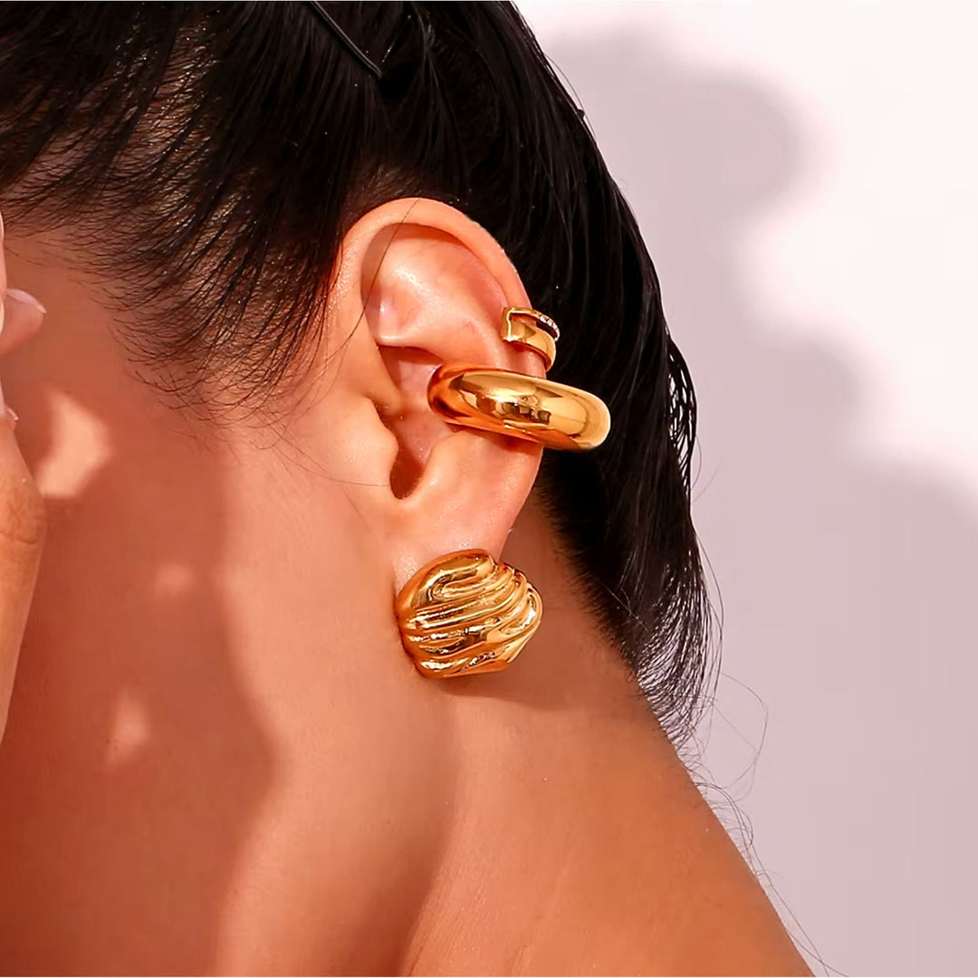 Romy Textured Wave Earring