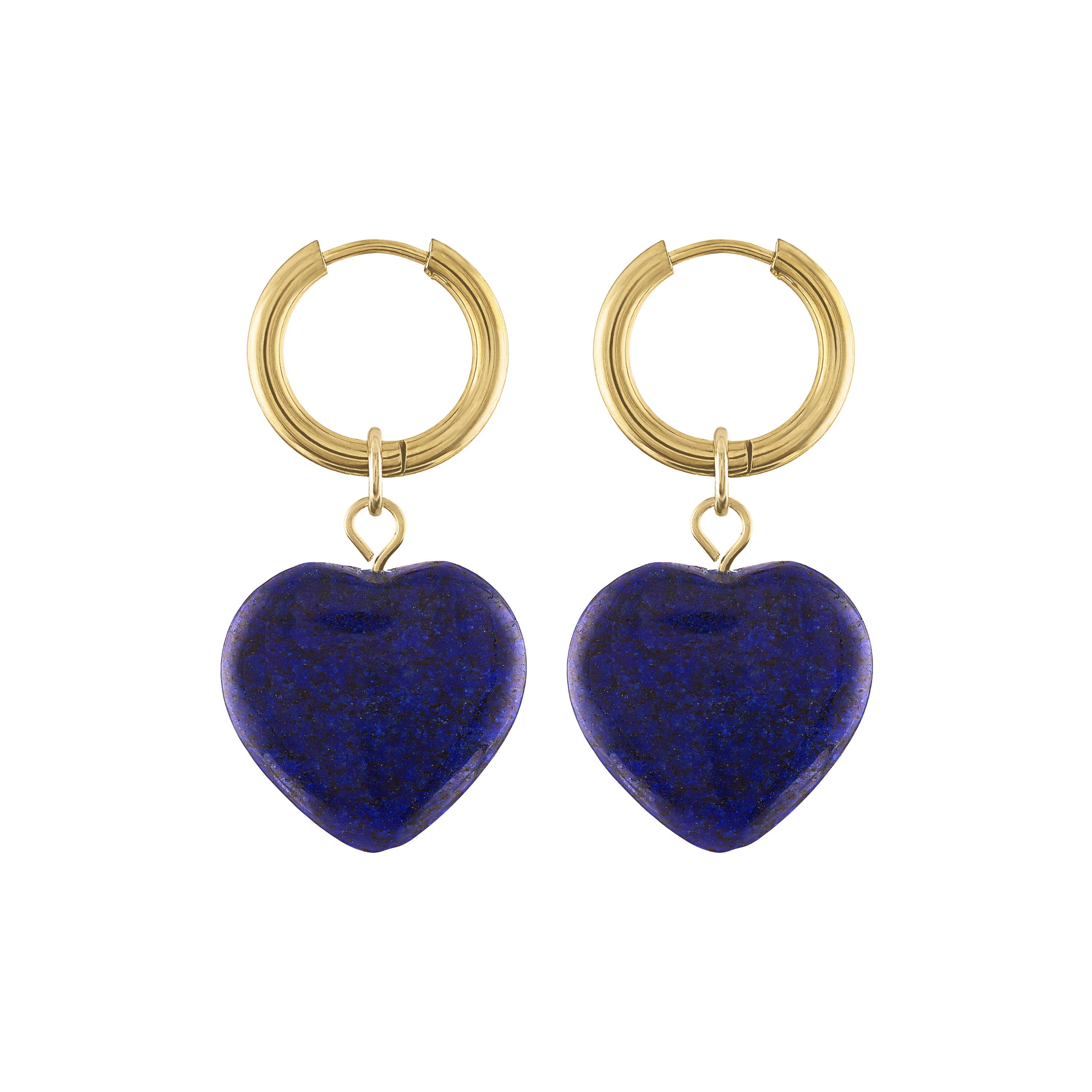 Blue heart deals hoop earrings