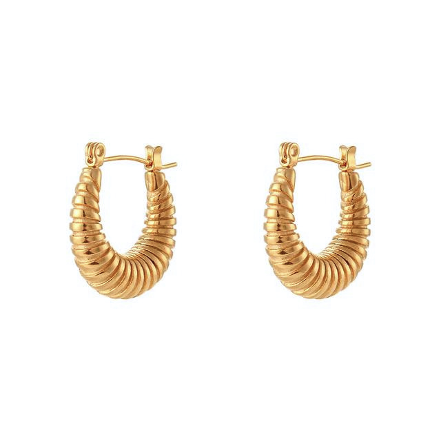 Gold Plated Bold Croissant Hoop Earrings